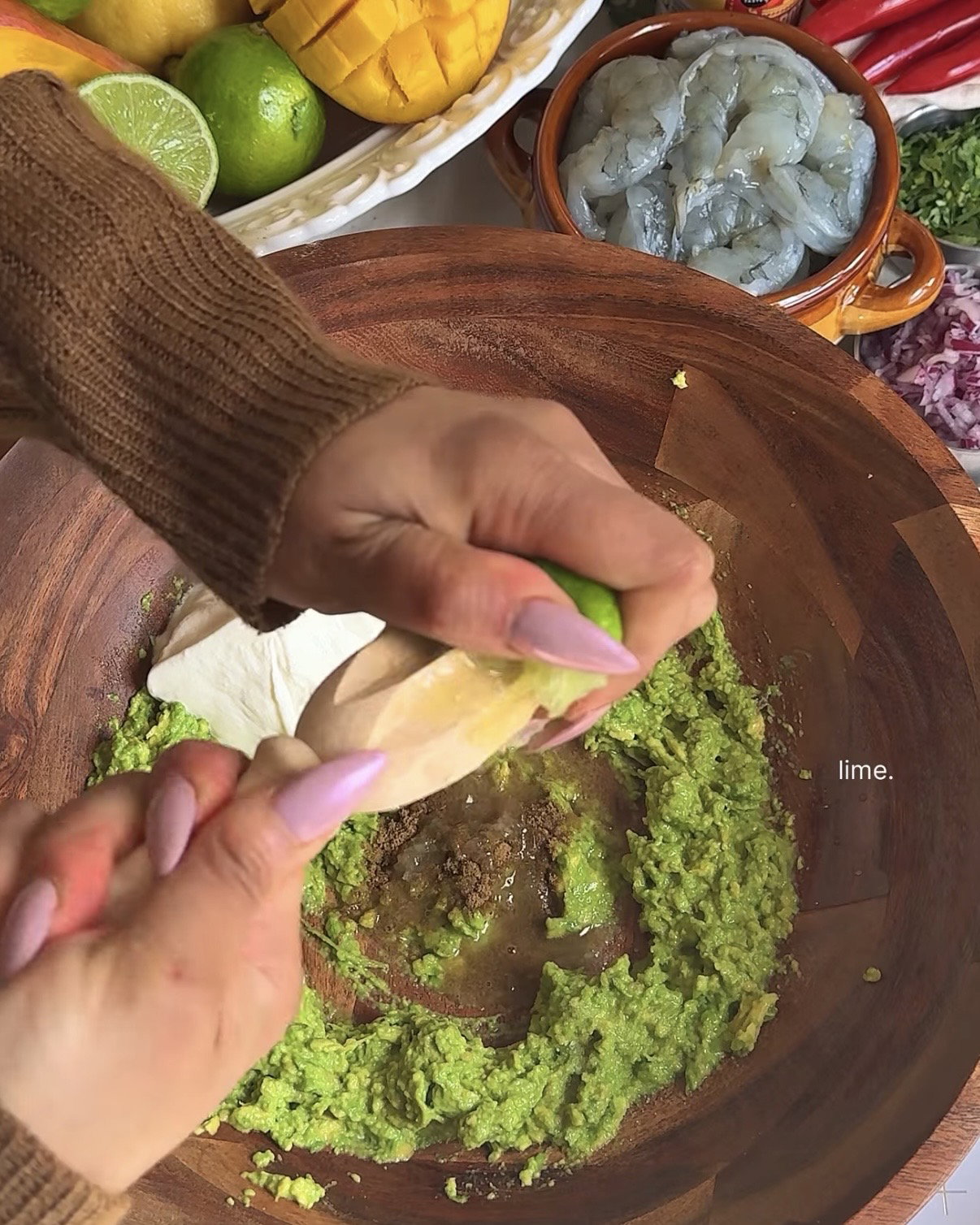 Step 3.2: Add sour cream, ground cumin, lime juice, and salt, then mix well until creamy