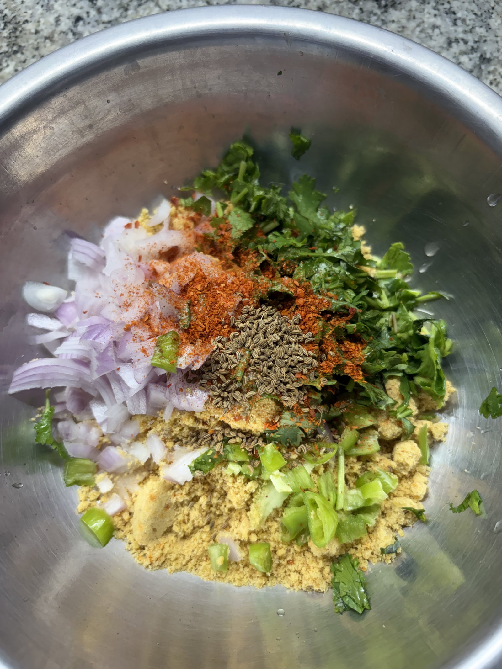 Step 2.1: Mix in the squeezed chopped onions