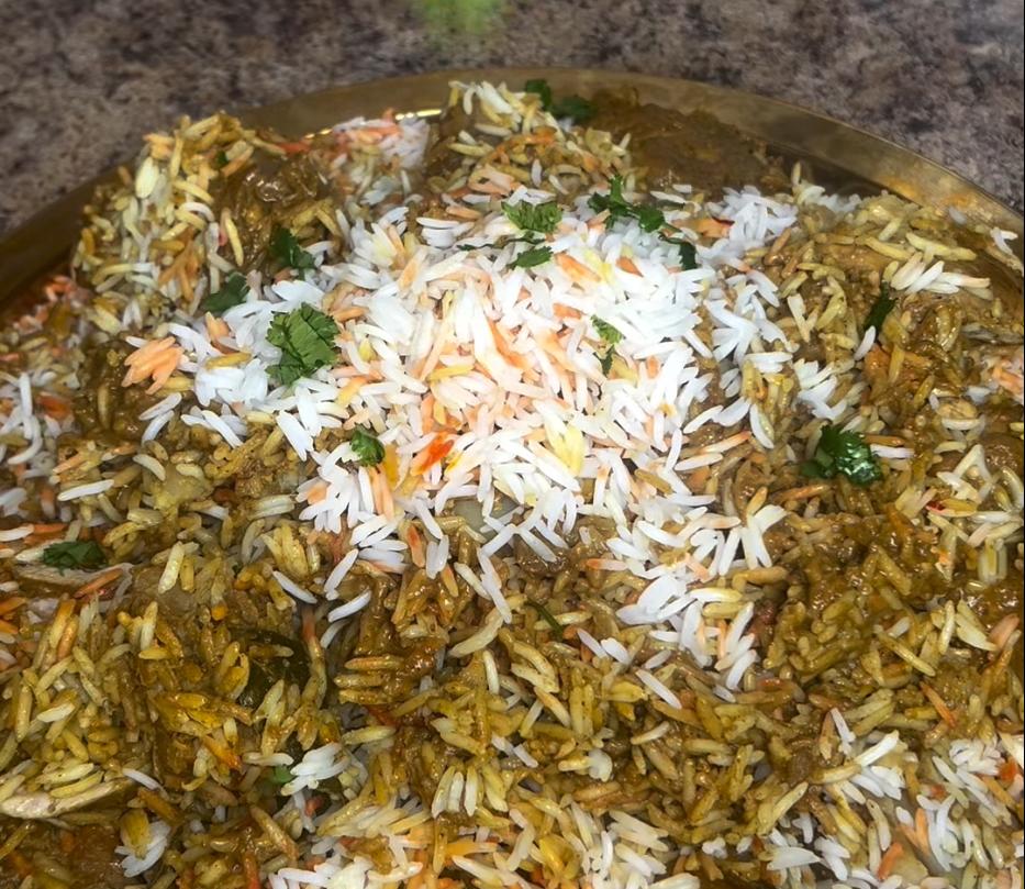 Step 1.1: Garnish with fried onions and coriander and serve