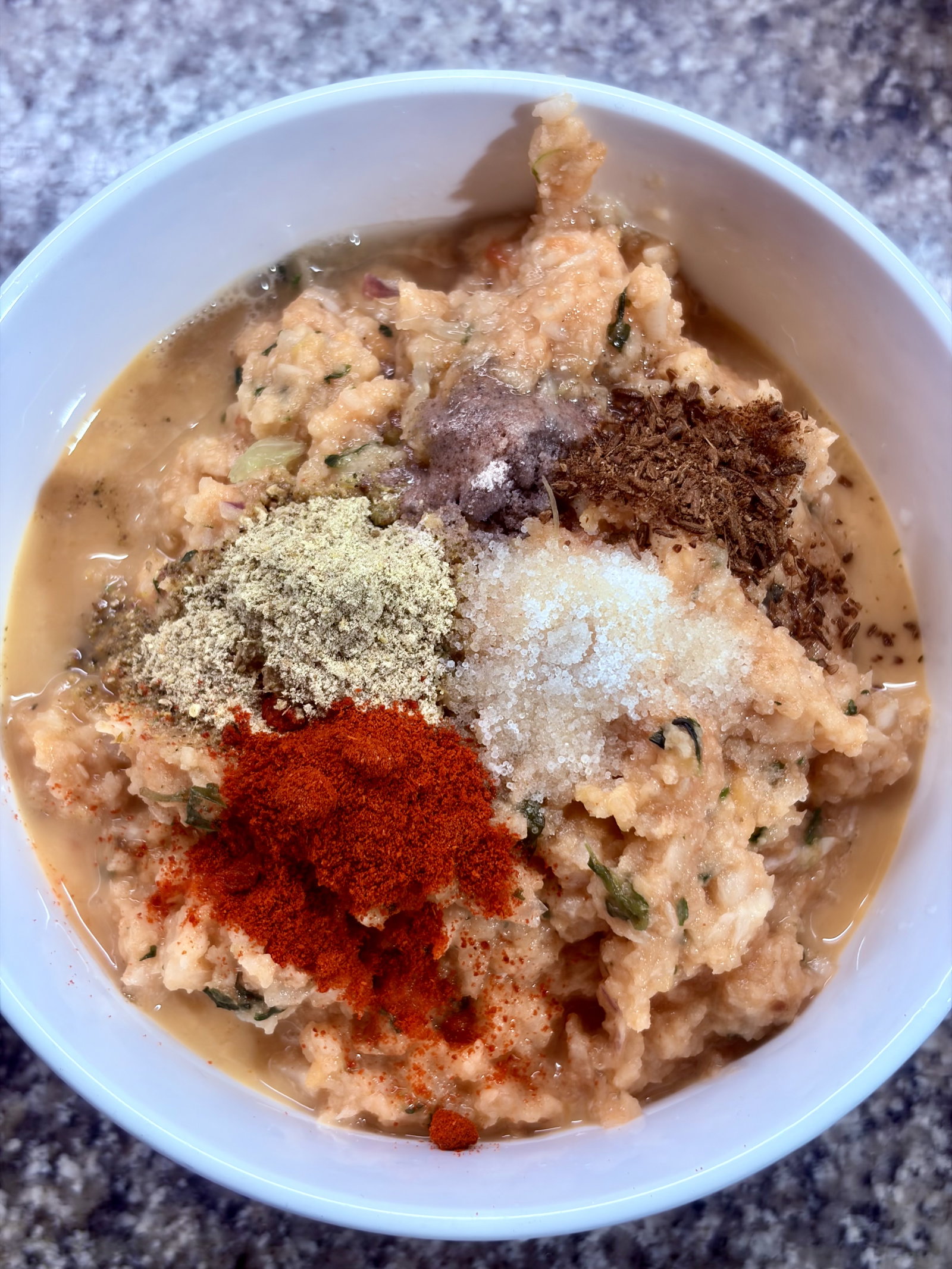 Step 1.1: Transfer the chutney to a bowl and add salt, black salt, Kashmiri chilli powder, roasted cumin powder, chaat masala, and lemon juice