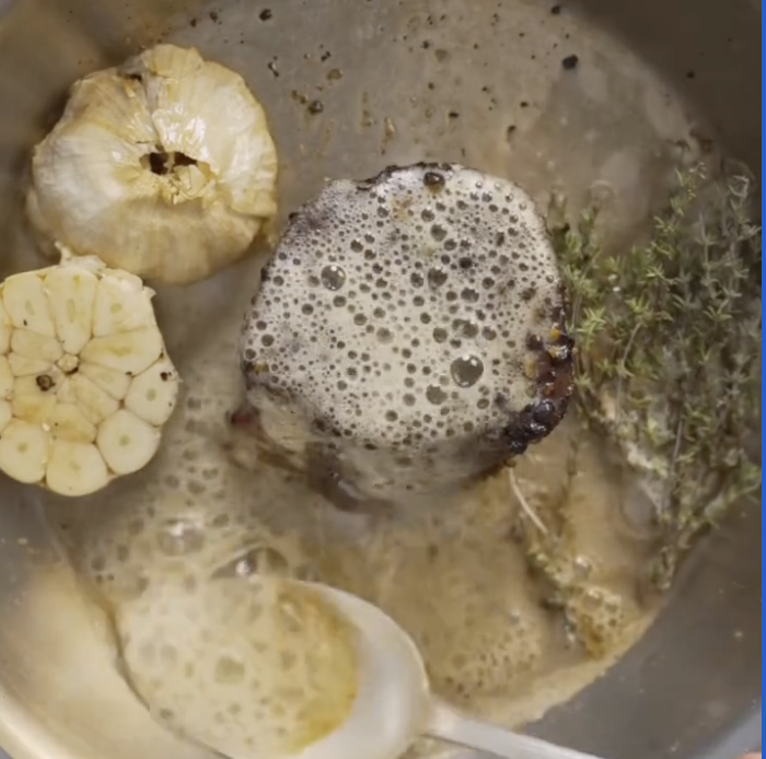 Step 2.1: In the same pan, add the shallots and cook gently until soft and golden
