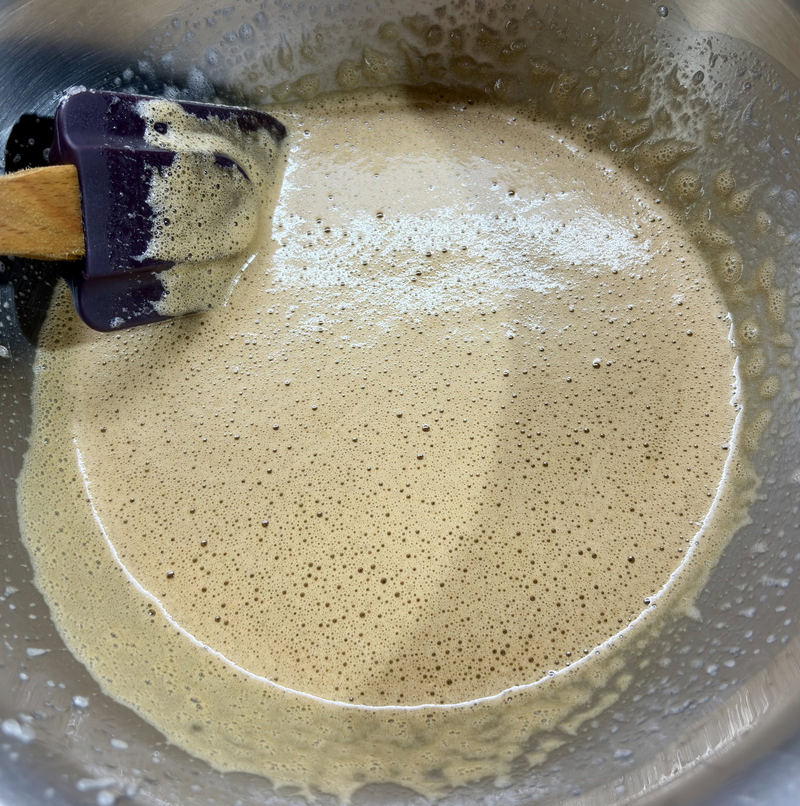 Step 2.3: Dissolve the instant coffee powder into the warm milk