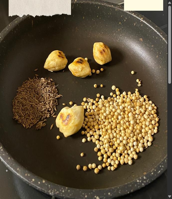 Step 3.1: Toast coriander seeds and cumin, then grind them into a fine powder