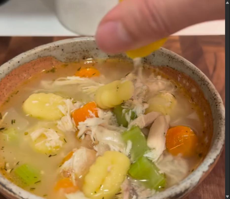 Step 1.1: Serve the soup with a spritz of lemon and a sprinkle of black pepper