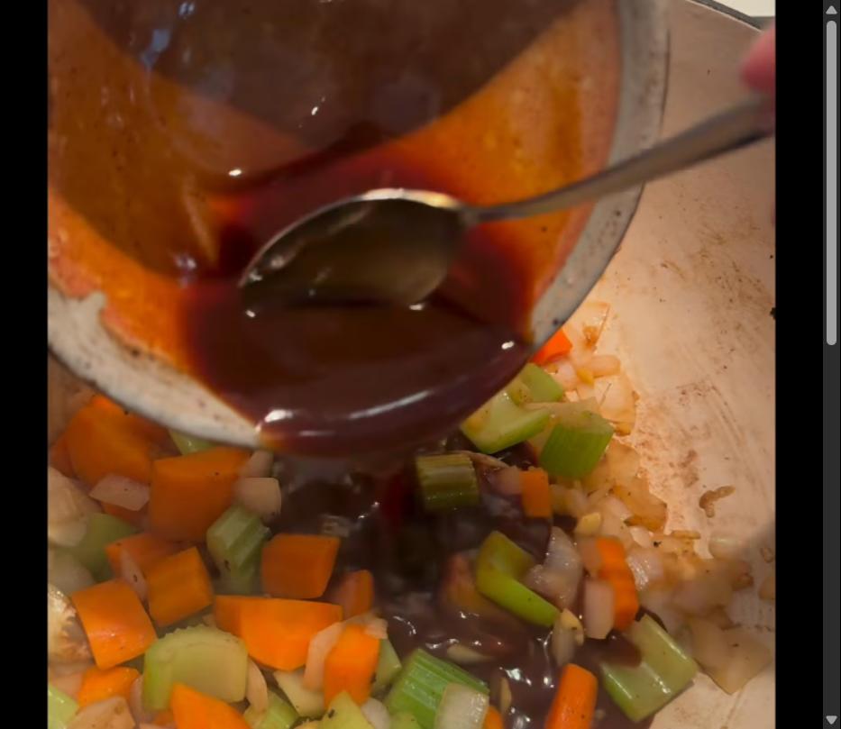 Step 1.1: Pour in the miso soy sauce and cook for 3-5 minutes until bubbling and slightly thickened