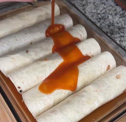 Step 2.1: Fill tortillas with the ground turkey mixture and roll them up