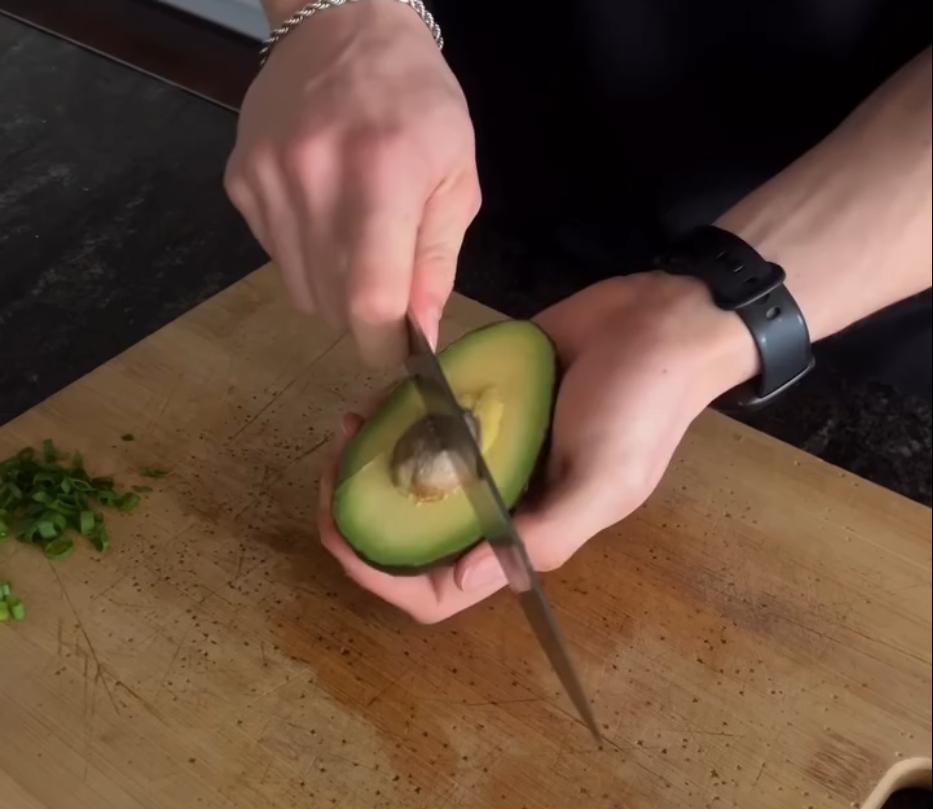 Step 2.1: Slice the cucumbers, peel the carrot into ribbons, and slice the avocado
