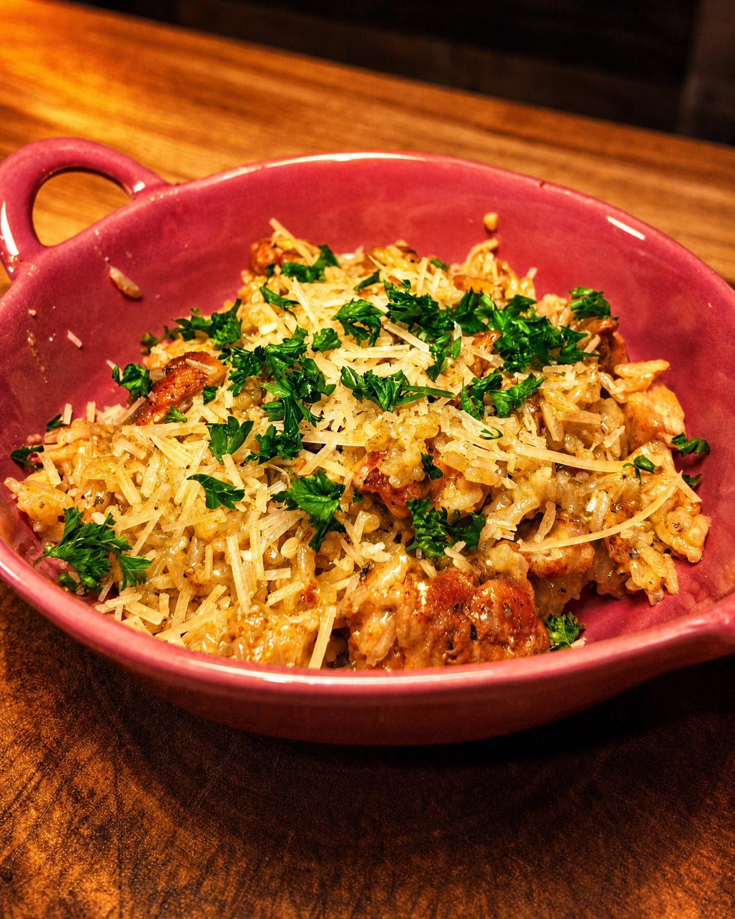 Creamy Garlic Parmesan Chicken & Rice recipe
