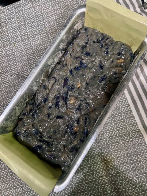 Step 4.1: Pour into the prepared loaf tin