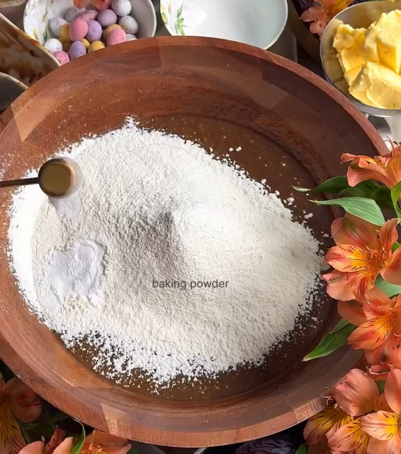 Step 1.1: Sieve the flour and baking powder, then fold it into the mixture