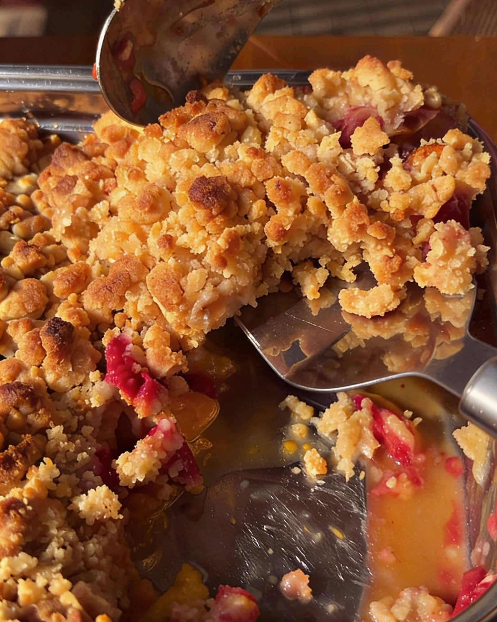 Peach and Raspberry Crumble recipe