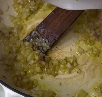 Step 1.1: Heat olive oil in a deep skillet or pot