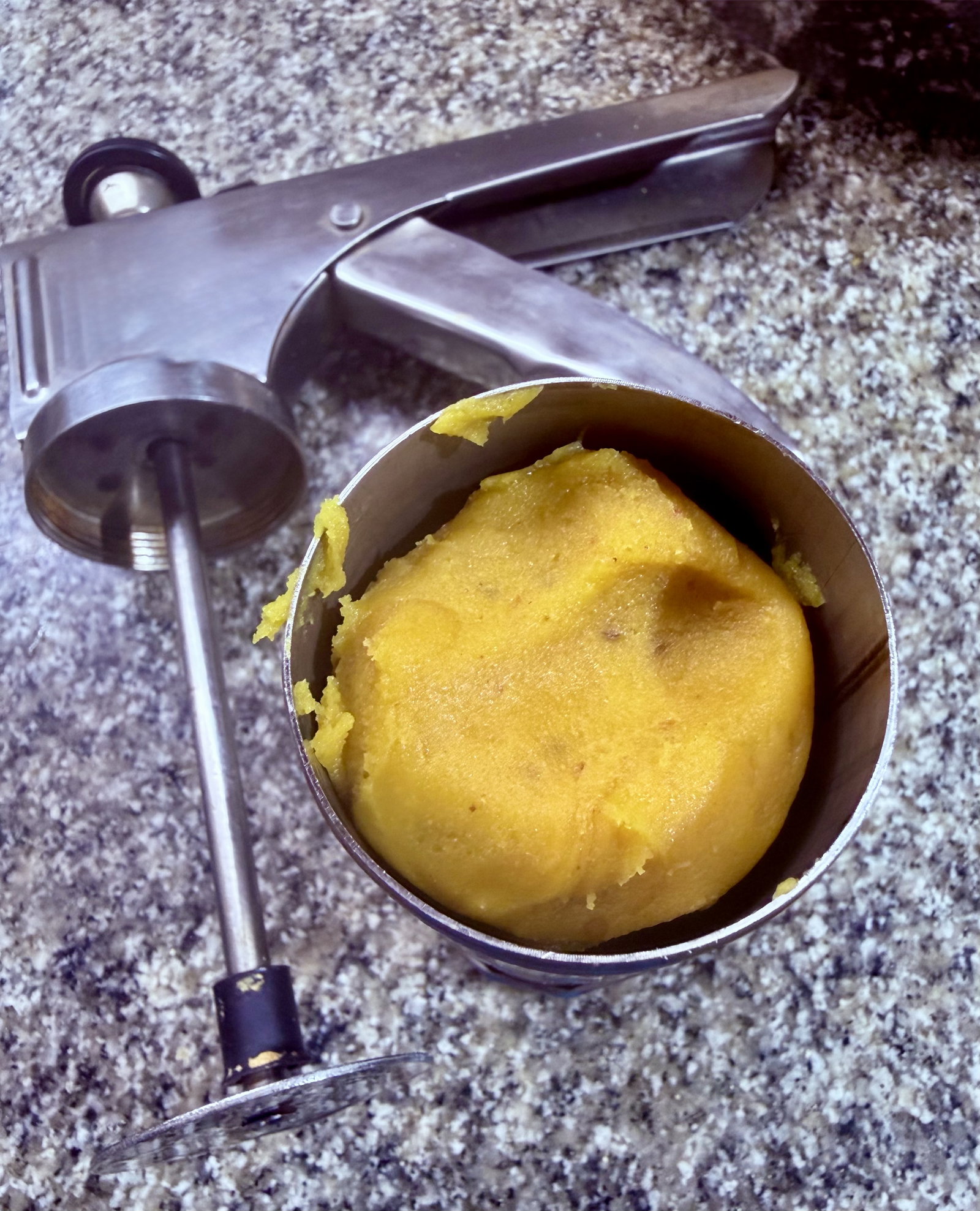Step 3.2: Divide the dough into 2 equal portions, load one portion into the barrel, and secure the lid tightly