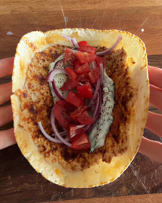 Mediterranean Chicken Kebab Wrap with Homemade Tzatziki recipe