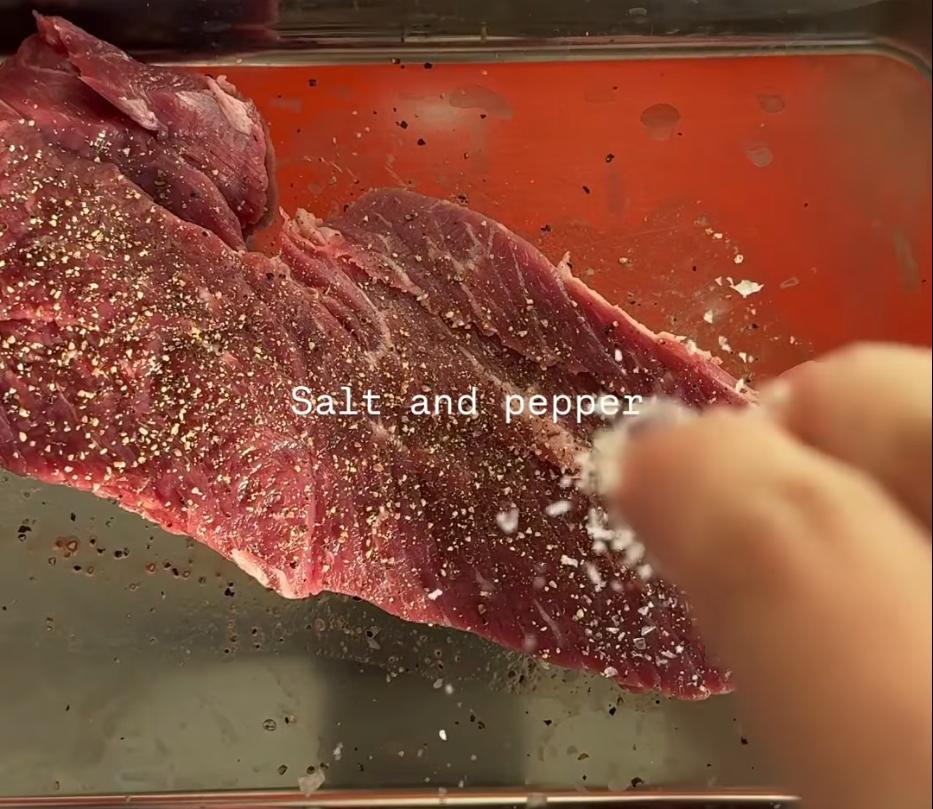Step 1.1: Season the steak with salt and pepper on both sides
