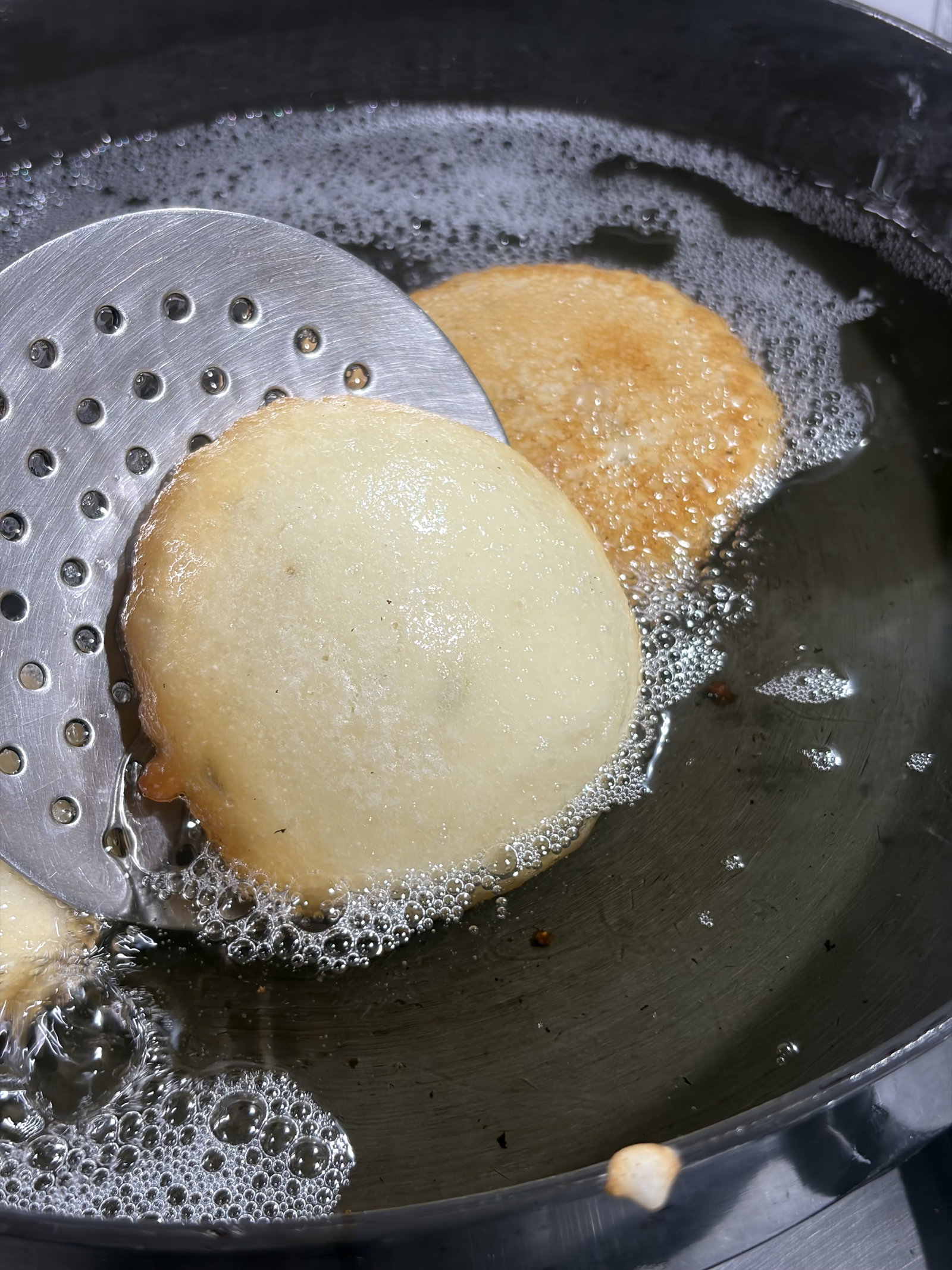 Step 2.1: Fry until the edges look golden and crispy