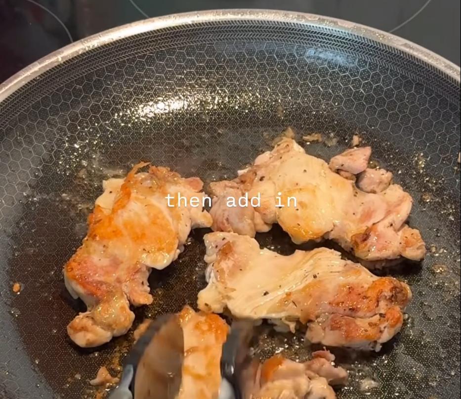 Step 1.1: Flip the chicken over once around 4-5 minutes have passed, adjusting time based on thickness