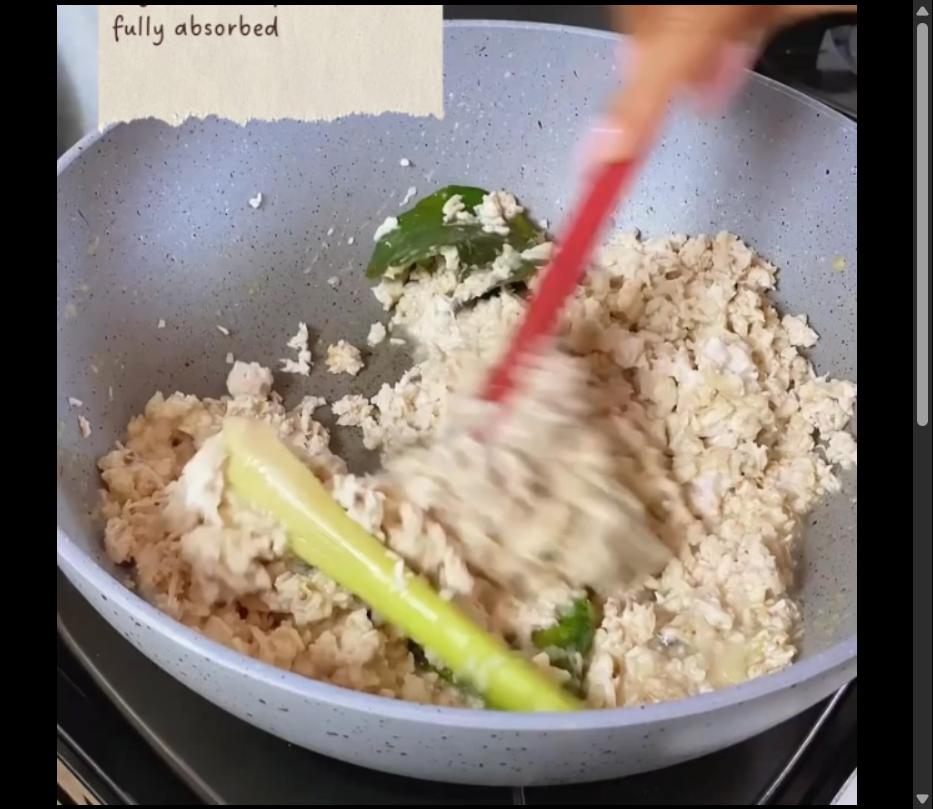 Step 2.1: Stir well and cook until the chicken is slightly dry and the spices are fully absorbed