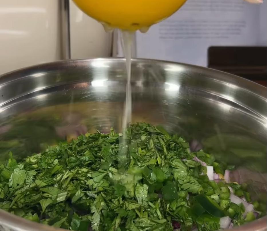 Step 2.1: Combine diced pineapple, red onion, jalapeños, cilantro, lime juice, and salt in a large bowl