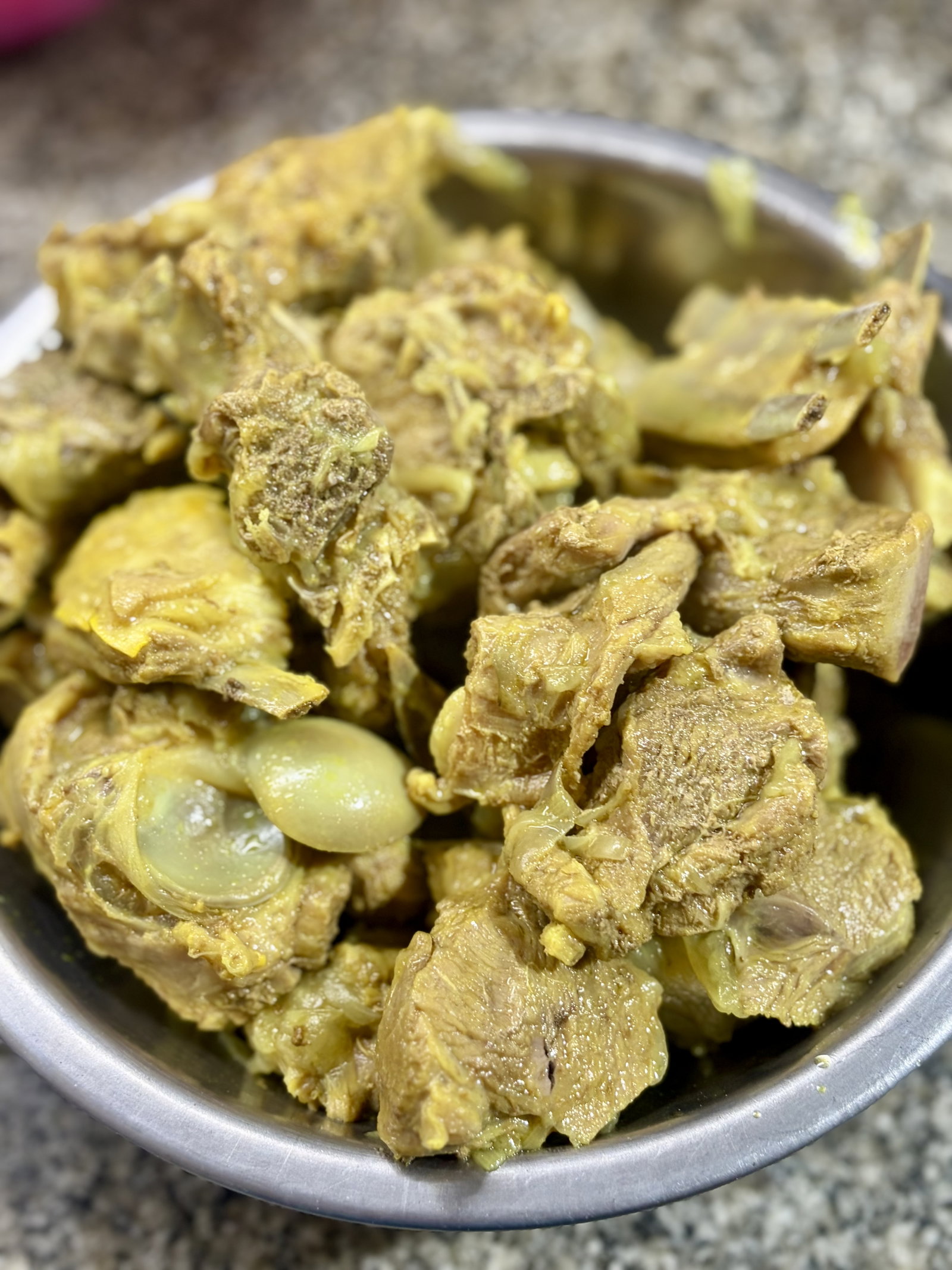 Step 1.1: Once cooked, separate the meat and **reserve the stock and onions** for the gravy