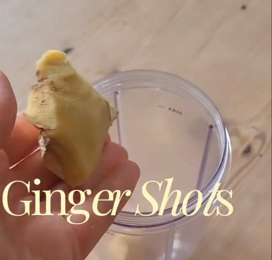 Step 1.1: Add peeled fresh ginger to a blender