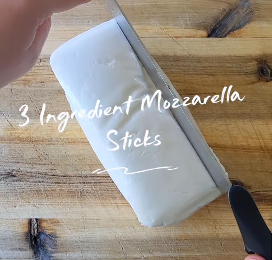 Step 1.1: Thickly slice mozzarella into sticks the sizes you want