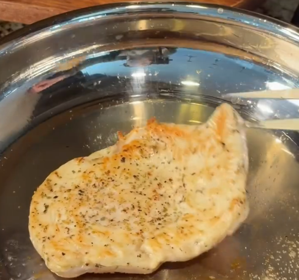 Step 1.1: Pound the chicken breast thin for even cooking