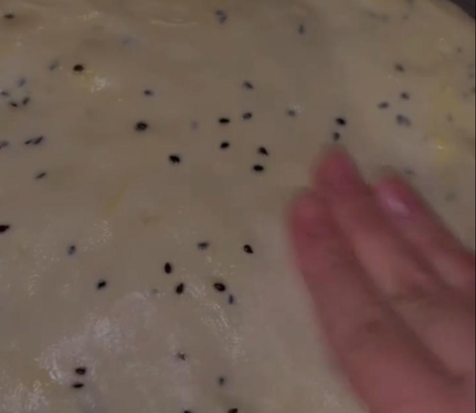 Step 1.1: Spread the dough out on a greased tray and bake at 190 degrees for 30 minutes, or until golden