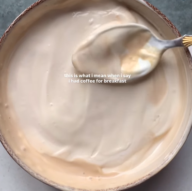 Step 2.1: Mix the espresso shot with the yogurt