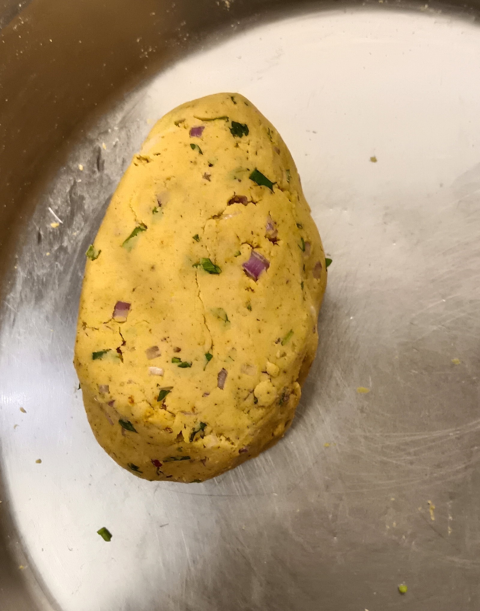 Step 1.1: Add water gradually and knead into a soft dough