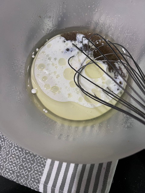 Step 3.1: Mix in milk and vanilla