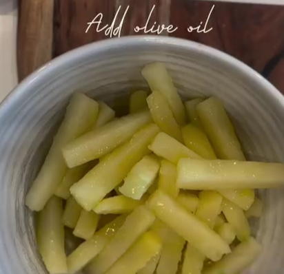 Step 1.1: Place the potatoes in a large bowl and drizzle with olive oil