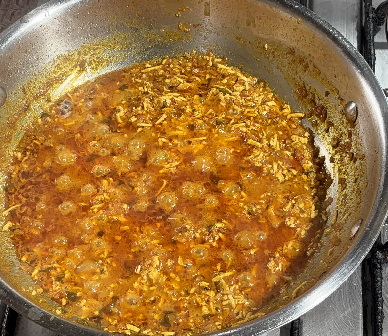 Step 1.3: Pour in hot water and bring to a boil