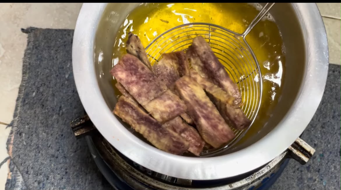 Step 1.1: Remove and place on paper towels to drain excess oil