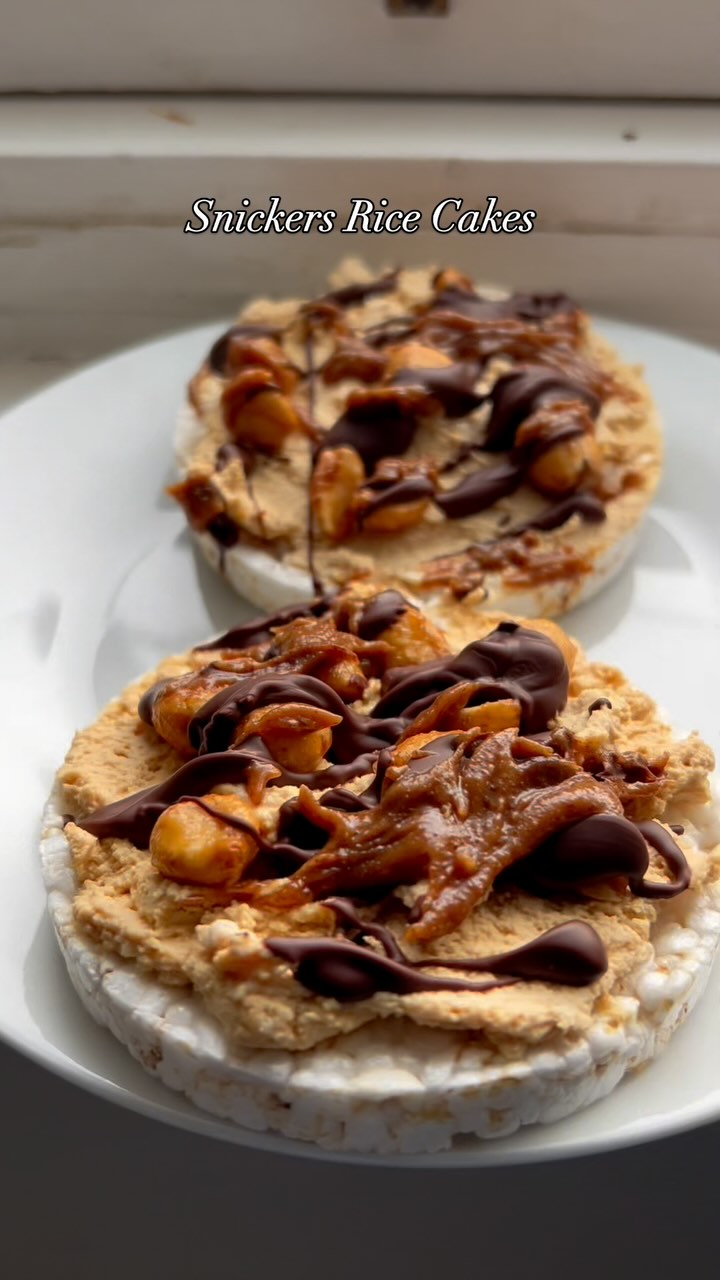 Snickers-Inspired Rice Cakes recipe