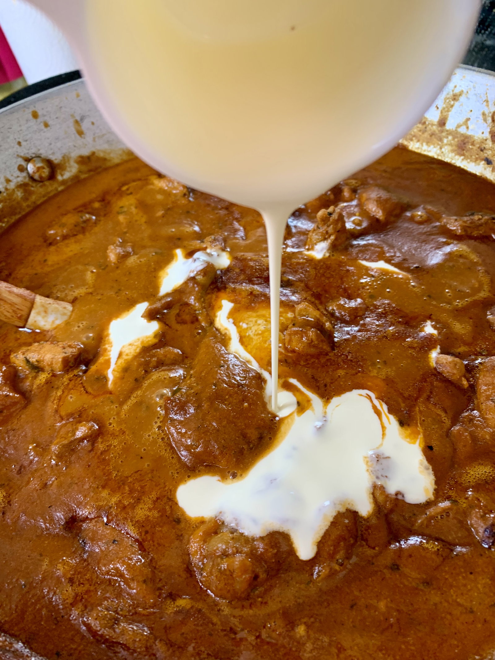 Step 4.1: Add cream and mix gently