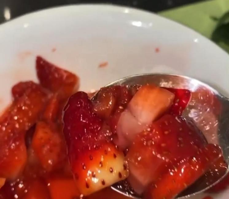 Step 1.1: Mash strawberries together with sugar until syrupy