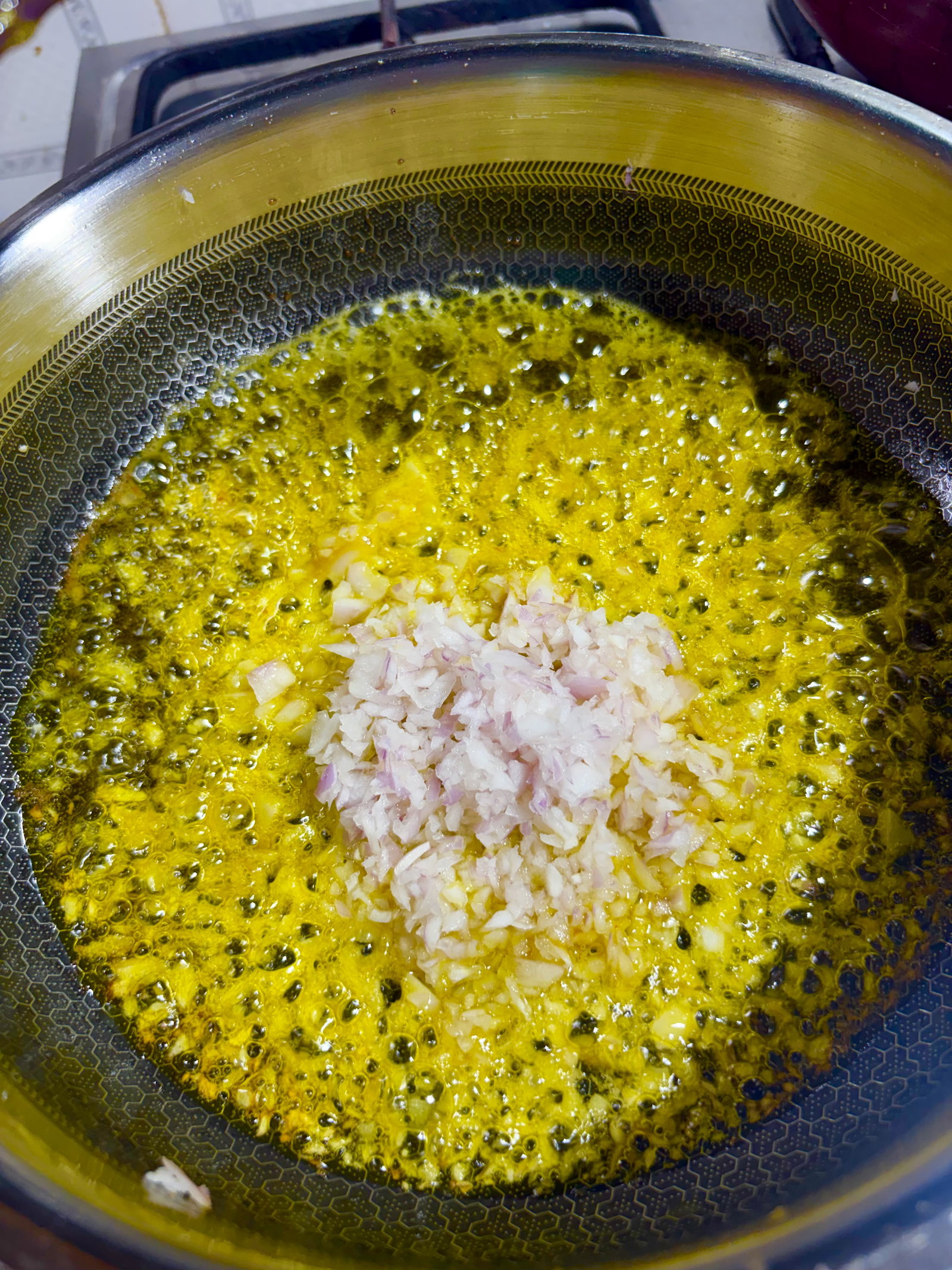 Step 3.1: Heat oil in a pan over medium heat until hot