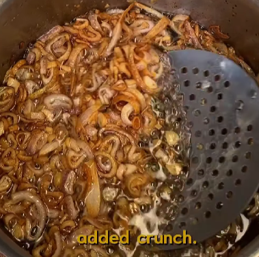 Step 2.1: Fry the shallots in vegetable oil until crispy and golden