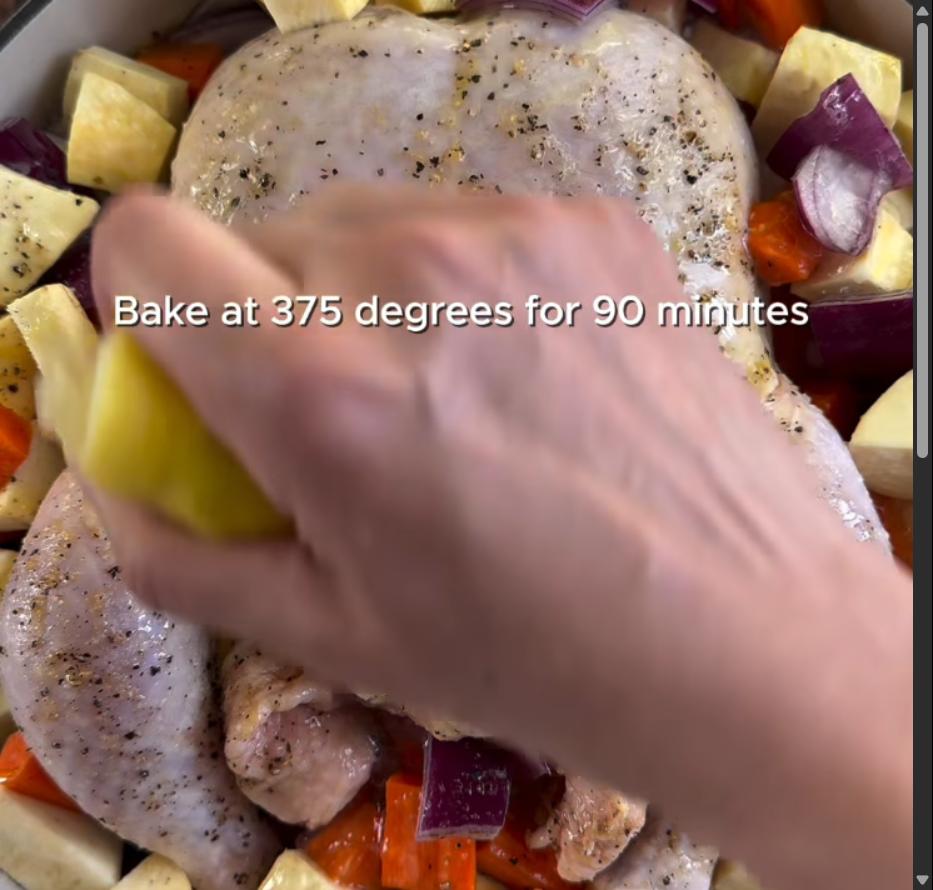 Step 1.1: Cook for 90 minutes at 375 degrees on the middle rack uncovered