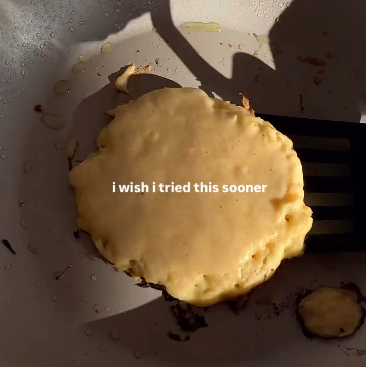 Step 1.1: Scoop batter onto the pan and cook until bubbles form on the surface, then flip and cook until golden