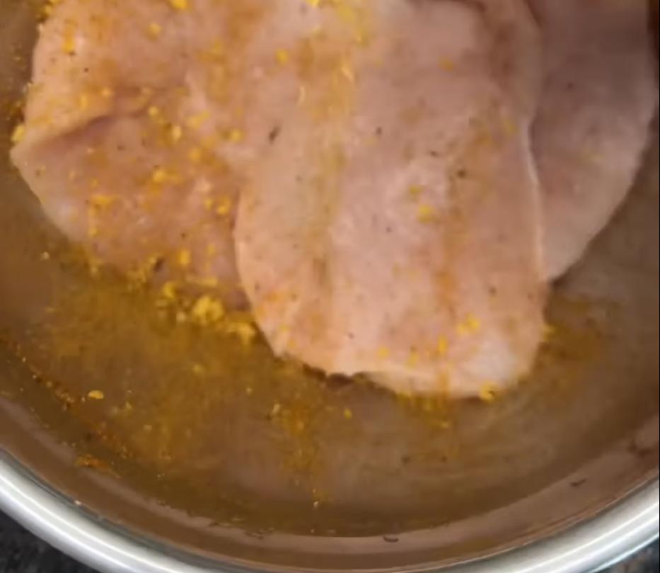 Step 1.1: Slice the chicken breast down the middle and flatten it out