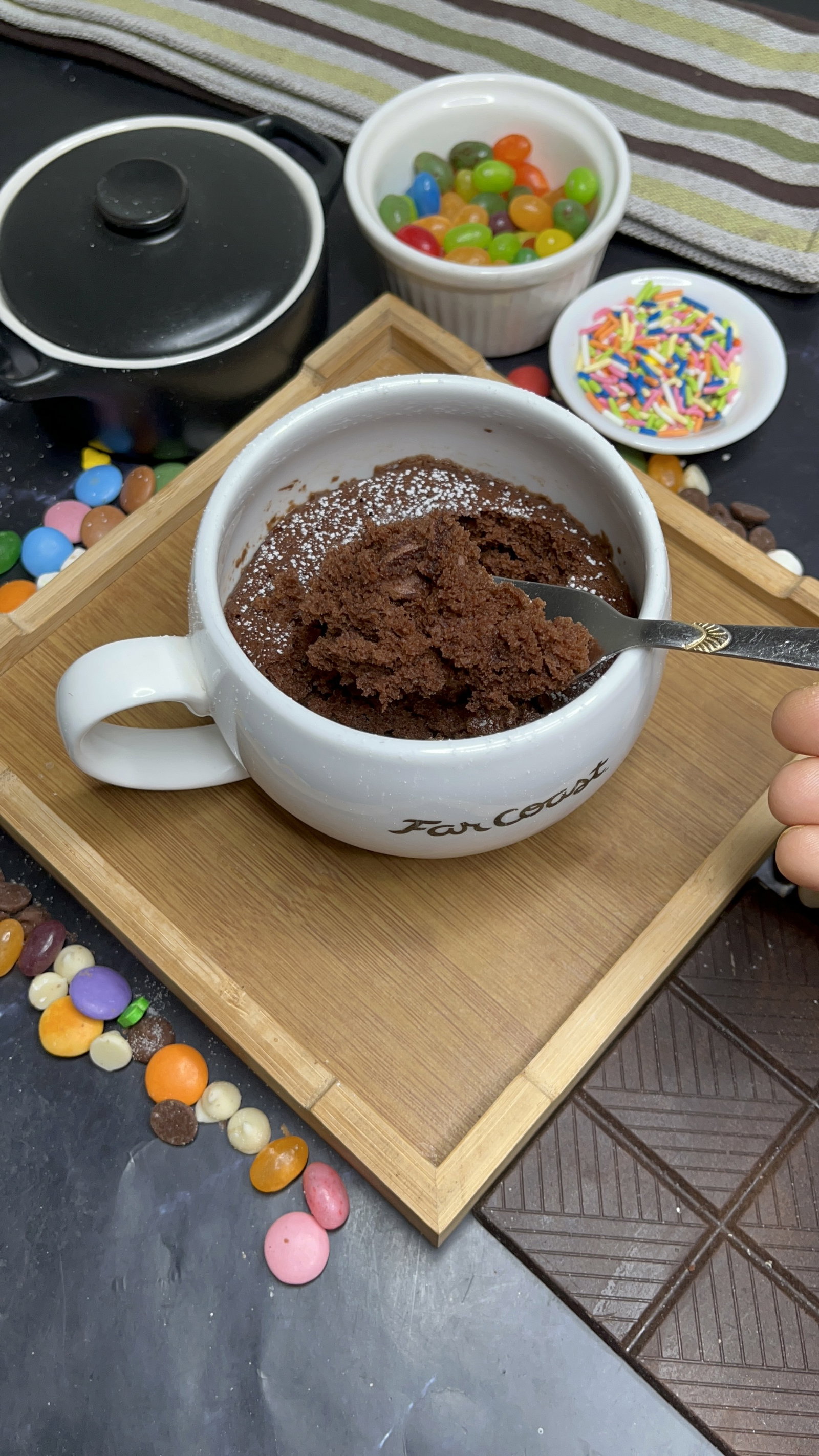Step 1.3: Let the mug cake rest for 30 seconds