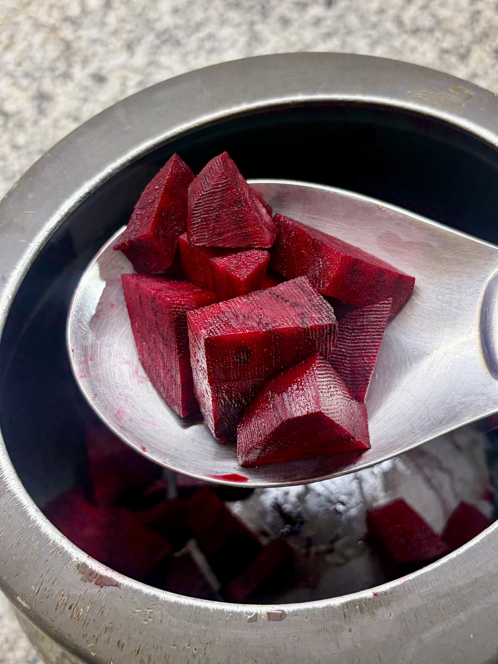 Step 1.1: Wash, peel, and dice the beetroot into small cubes