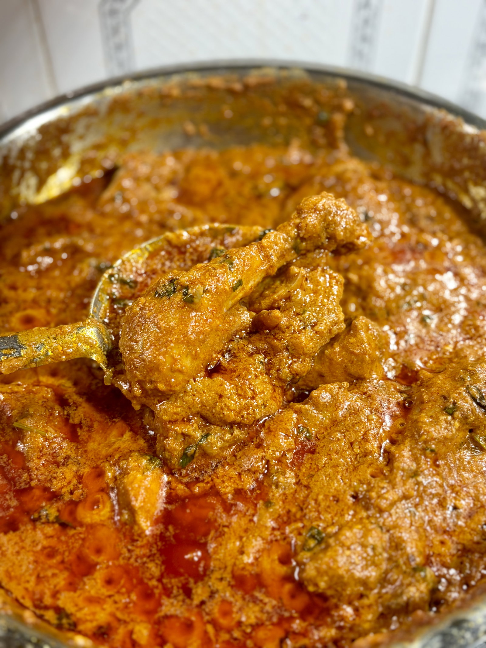 Step 4.1: Serve Hyderabadi Red Chicken hot with tandoori roti, naan, paratha or steamed rice