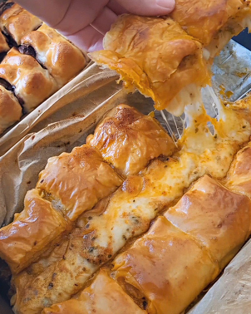 Puff Pastry Two Ways - Red Pesto Mozzarella and Nutella Mini Egg Turnovers recipe