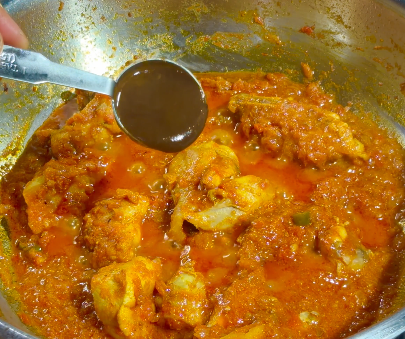 Step 4.1: Add tamarind pulp, amchur powder, and sugar