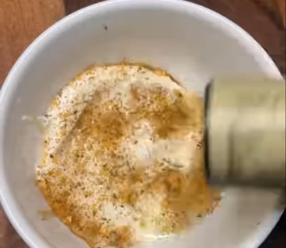 Step 2.1: Add Greek yoghurt, lemon juice, garlic & herb seasoning, dill, and salt to a bowl