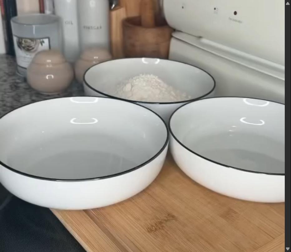 Step 1.1: Set up three bowls: one with flour, one with eggs, and one with a mix of Italian seasoned bread crumbs and panko bread crumbs