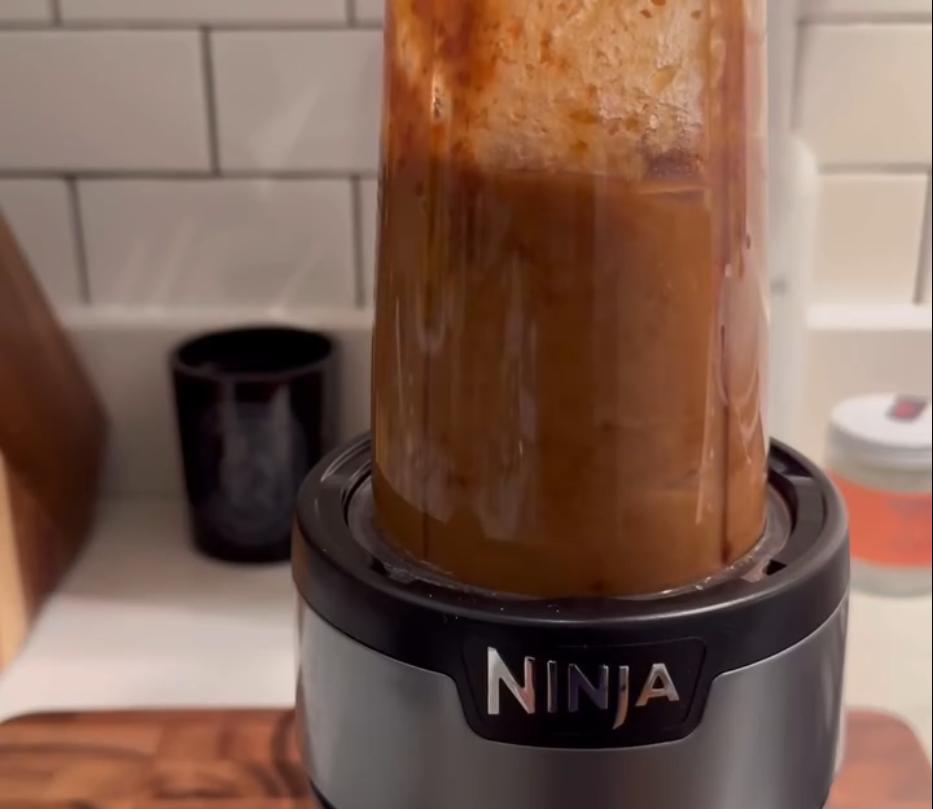 Step 1.1: Soak dates in hot water for 10 minutes, then add to a blender and blitz until a smooth paste forms